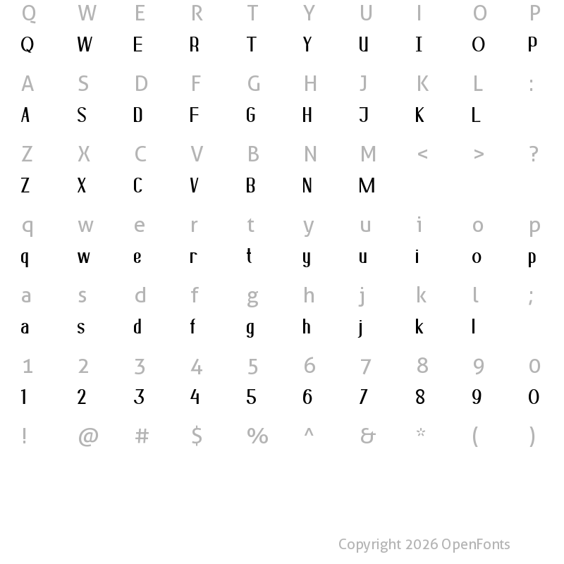 Character Map of Kotta Bold