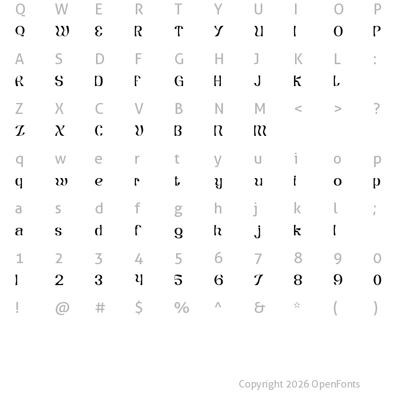 Character Map of Koumon Bold
