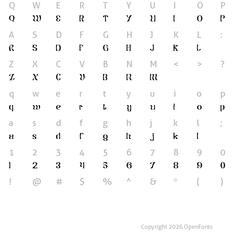 Character Map of Koumon Extra Bold