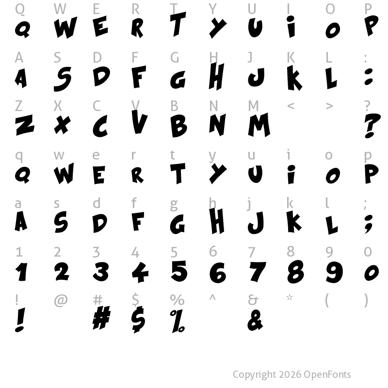 Character Map of Kraash Black Regular