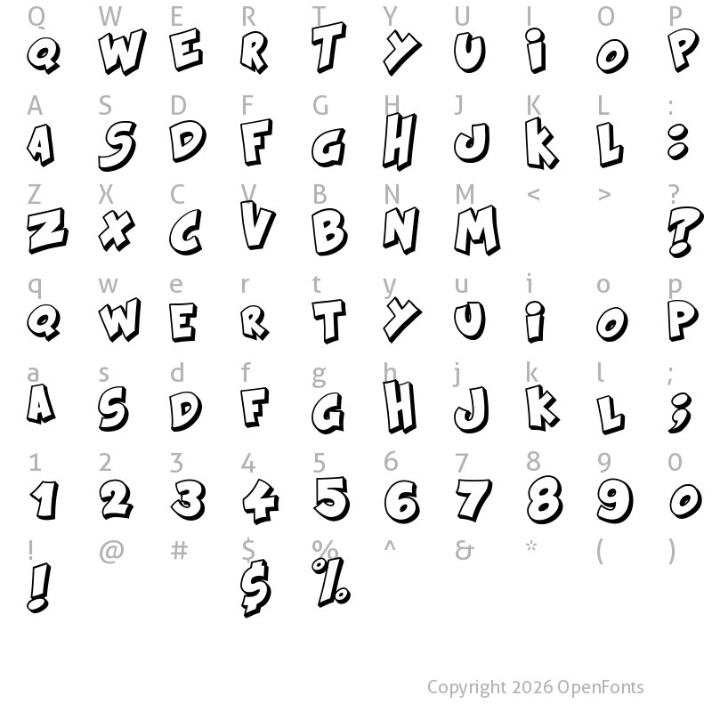 Character Map of Kraash Regular