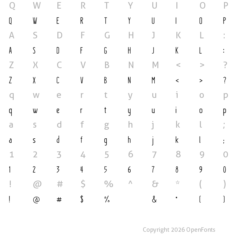 Character Map of Kraftstoff Regular