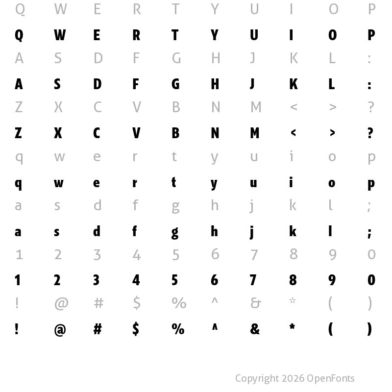 Character Map of Kranto Cond ExtraBold Normal