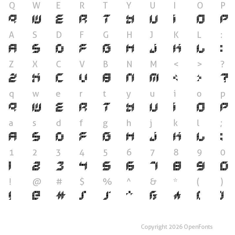 Character Map of Kreased (Remix) Regular