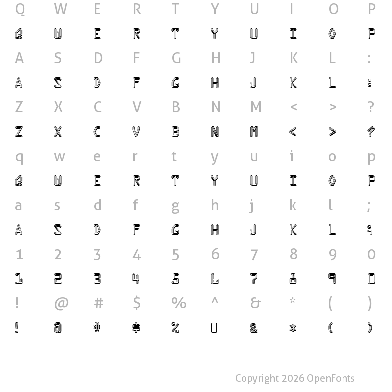 Character Map of Kredit Regular