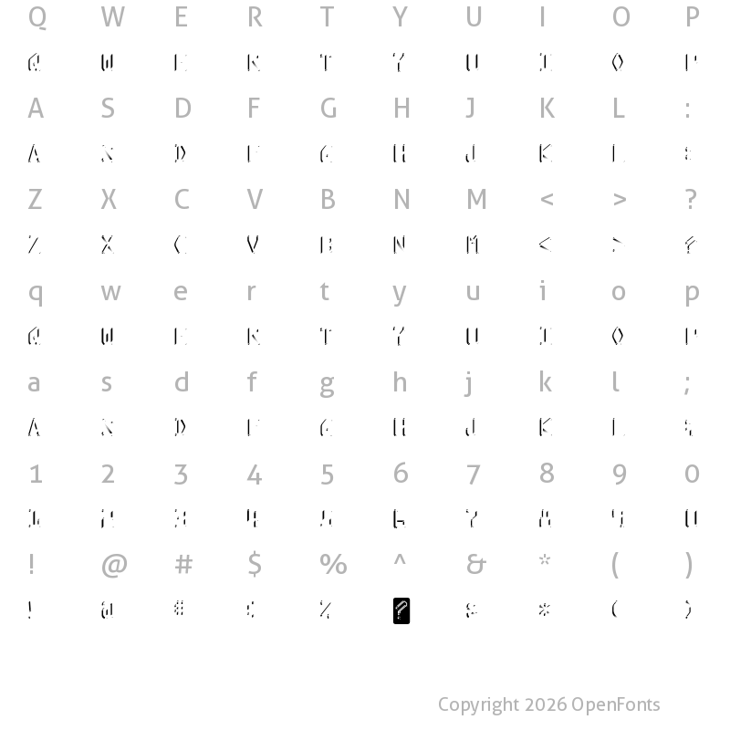 Character Map of Kredit Shine