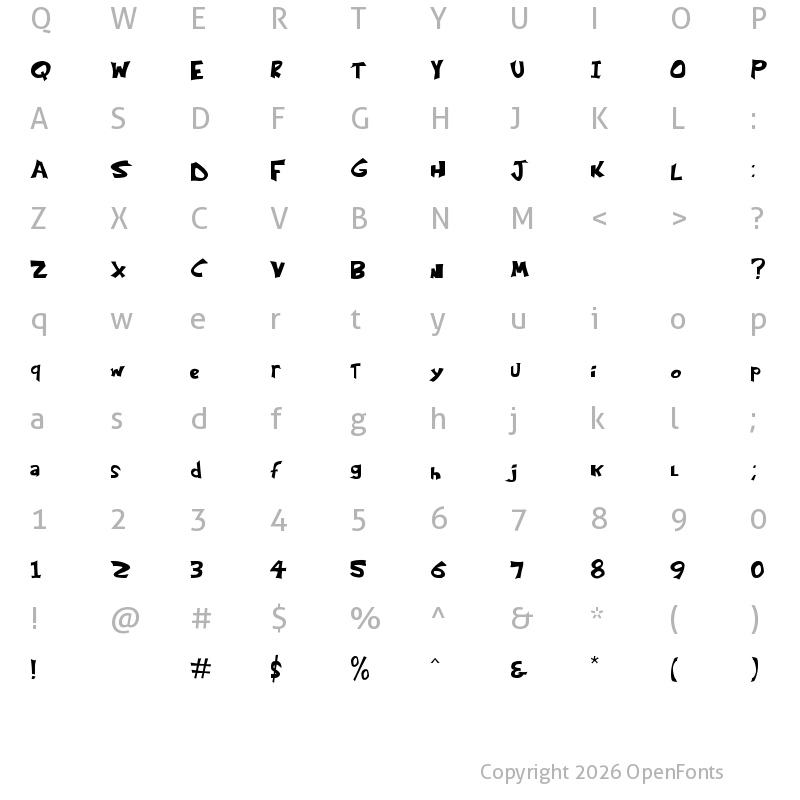 Character Map of Kringle Castle Regular