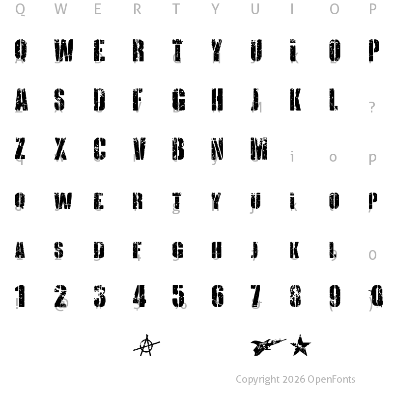 Character Map of KRIPTON B Regular
