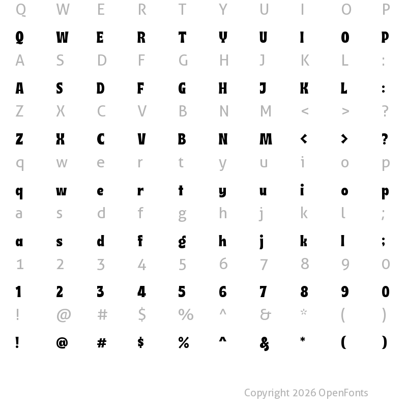 Character Map of Krobold Regular
