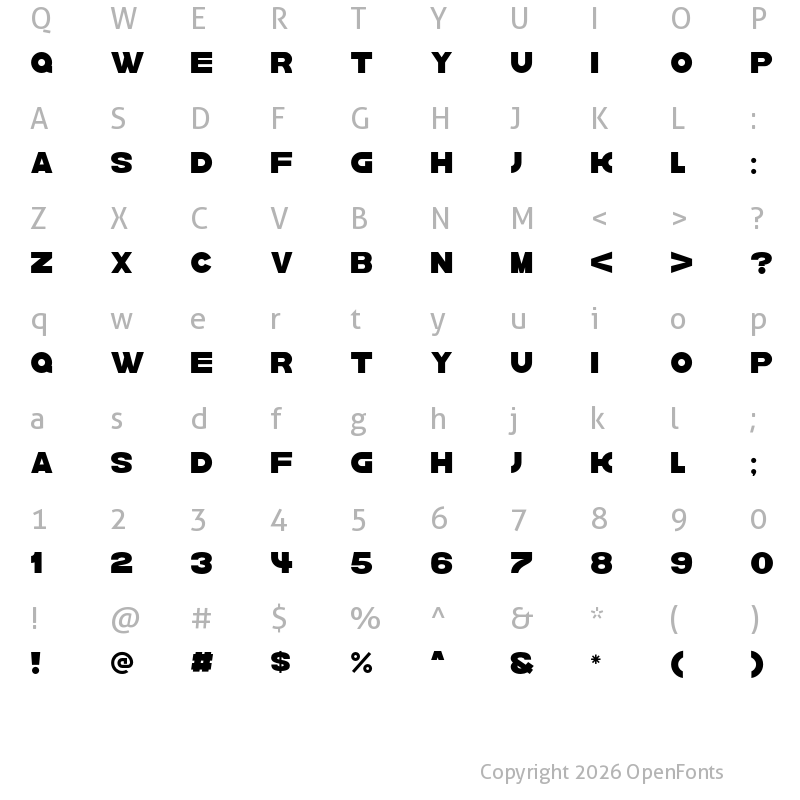 Character Map of krown Bold