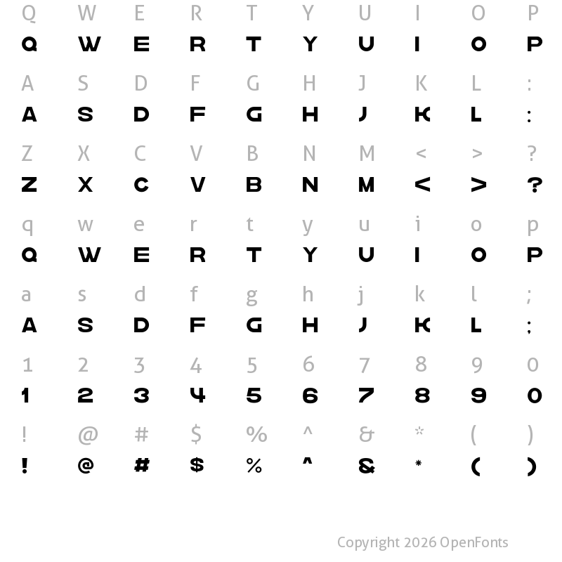Character Map of krown Regular