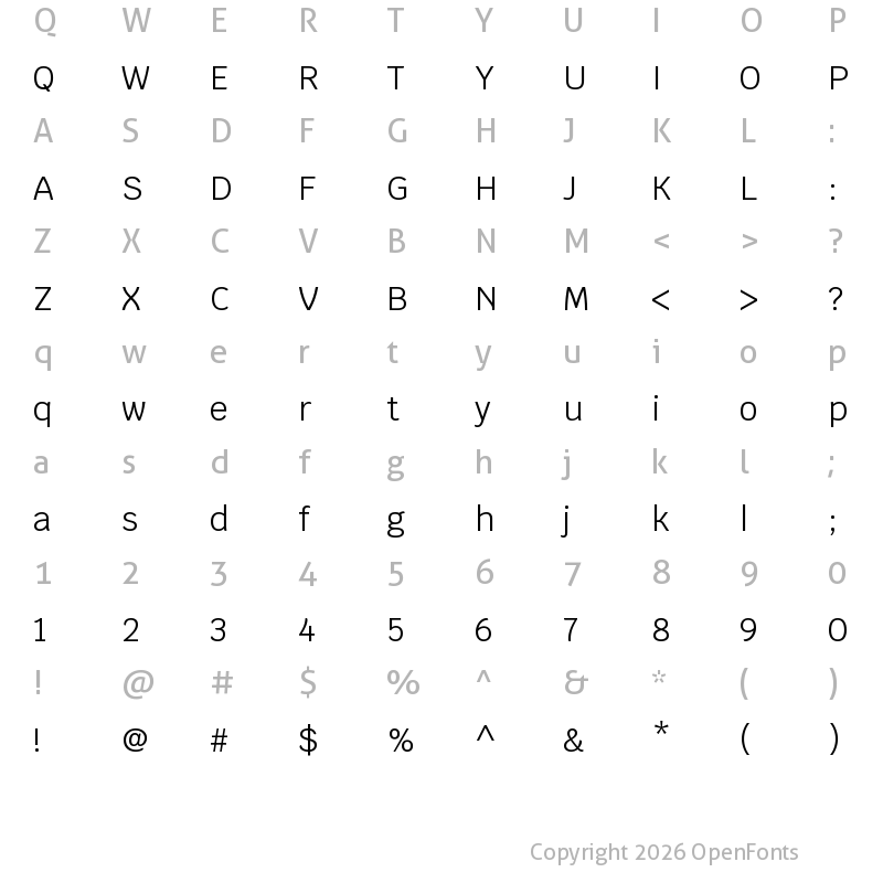 Character Map of Krub Regular
