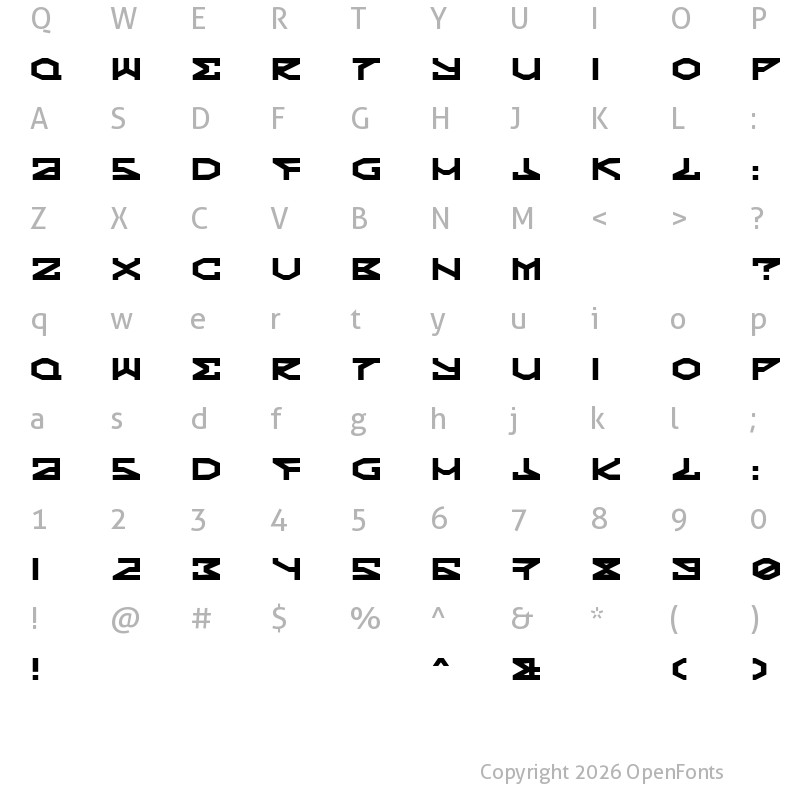 Character Map of Kryptic Regular