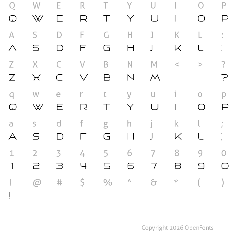 Character Map of Ksana Regular