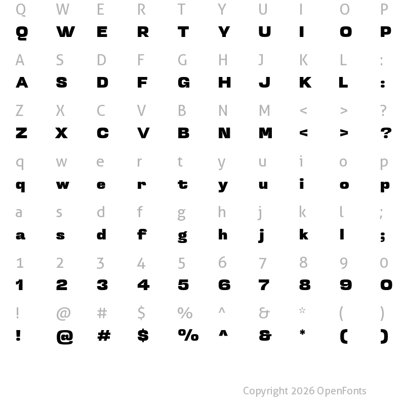 Character Map of Kubo Sans Black