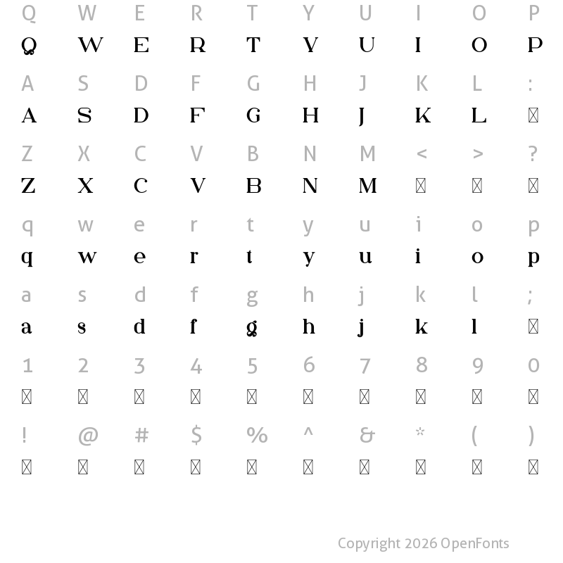 Character Map of Kuchek Regular