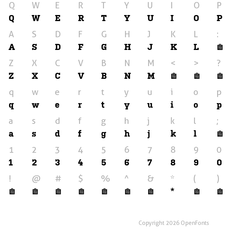 Character Map of Kulturista TRIAL Bold