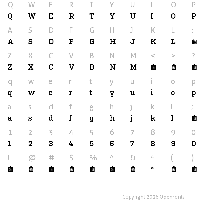 Character Map of Kulturista TRIAL SemiBold