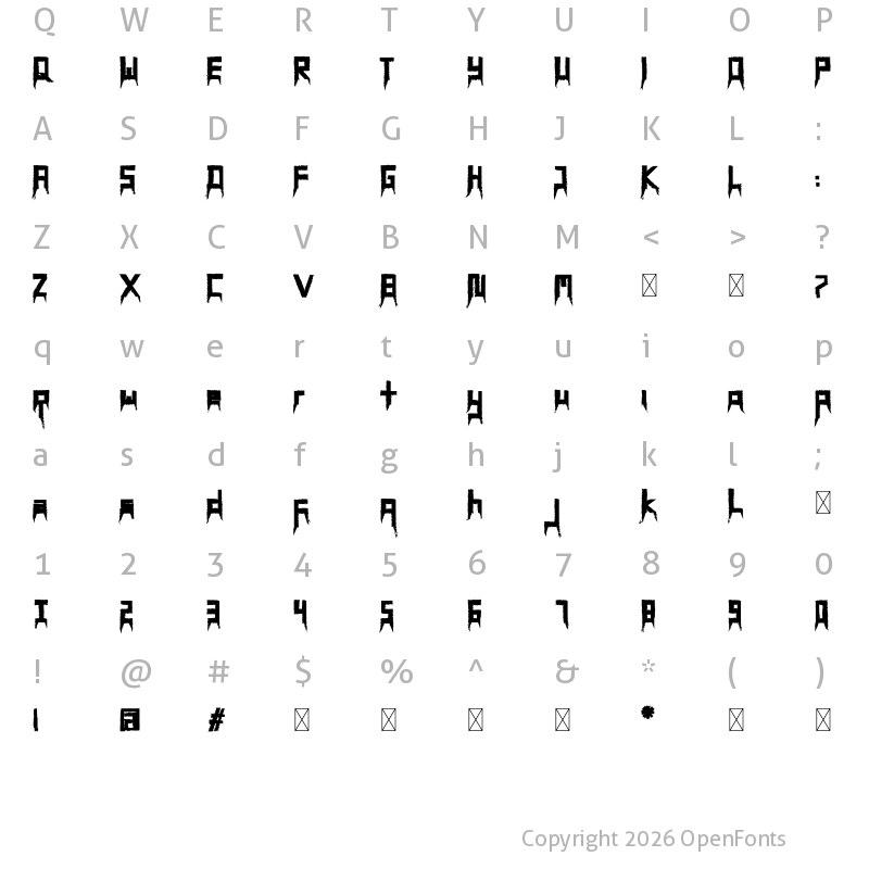 Character Map of KUNTILANAK Regular