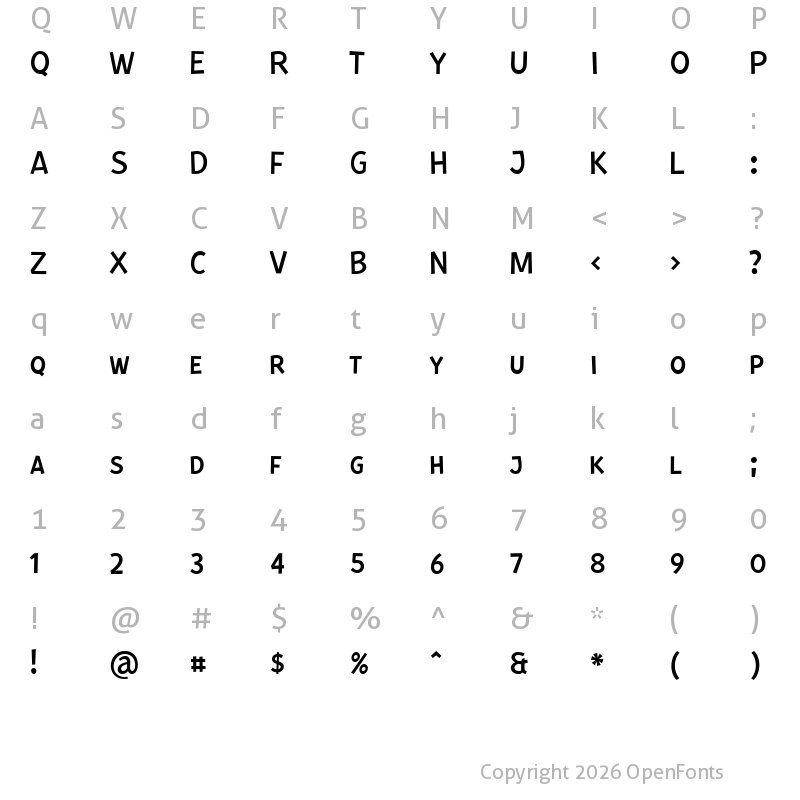 Character Map of Kurri Island Caps PERSONAL Light