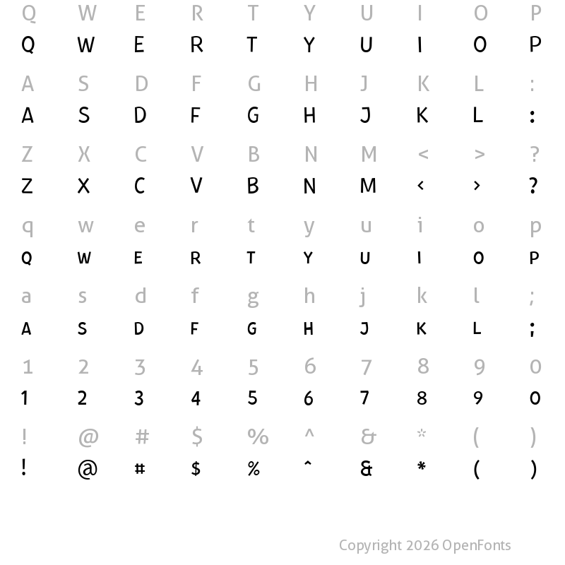 Character Map of Kurri Island Caps PERSONAL Thin