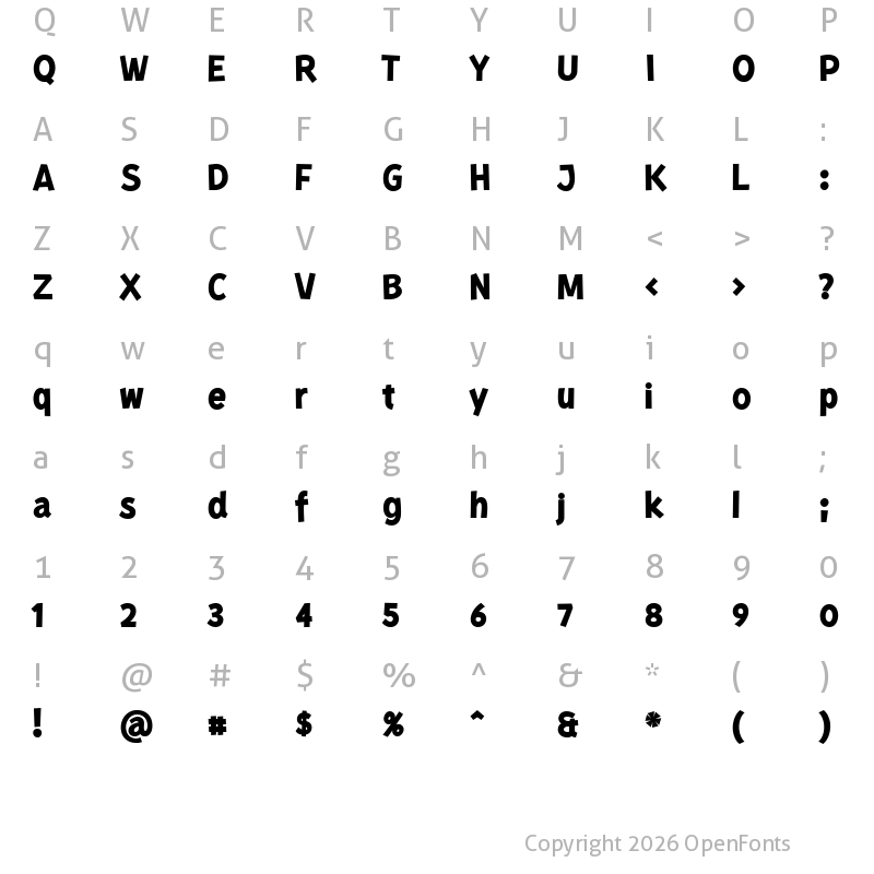 Character Map of Kurri Island PERSONAL Bold