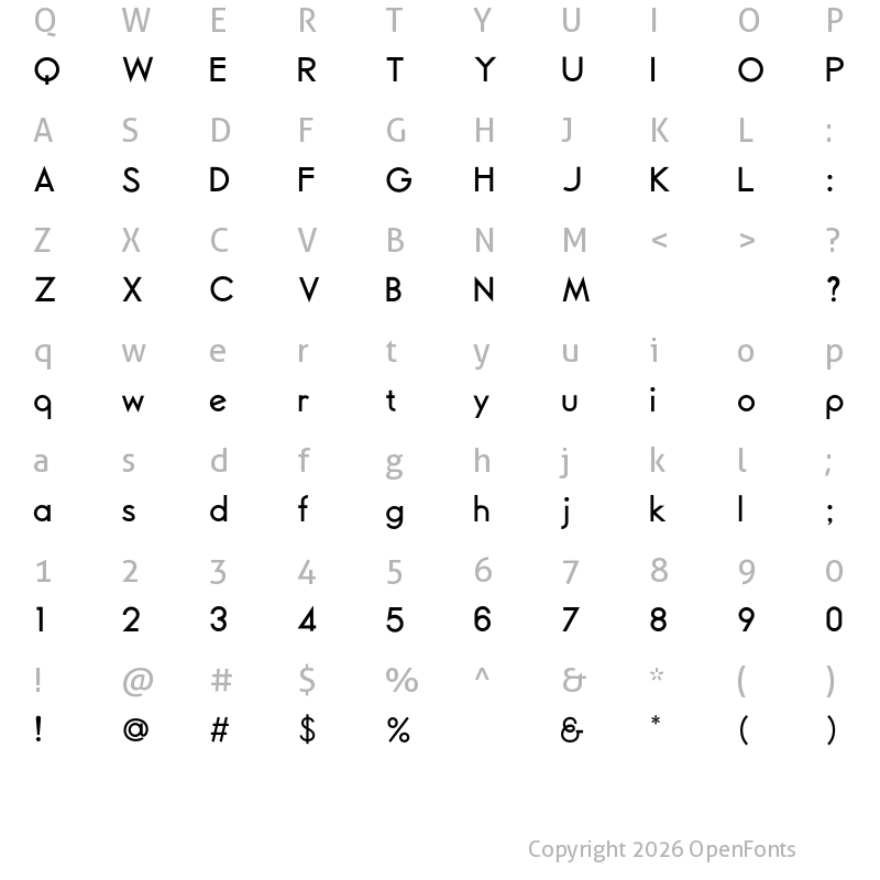 Character Map of Kyok medium