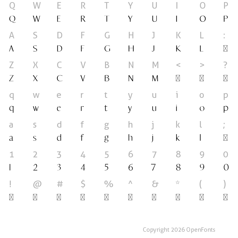 Character Map of La Coffee Demo
