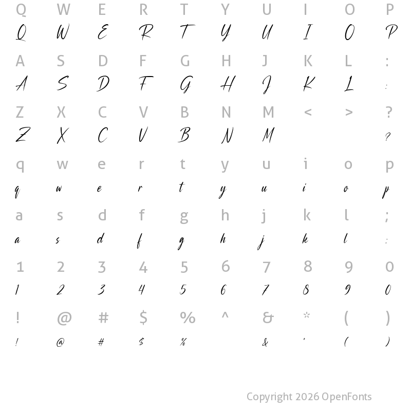 Character Map of La Compagnie des Hirondelles Regular