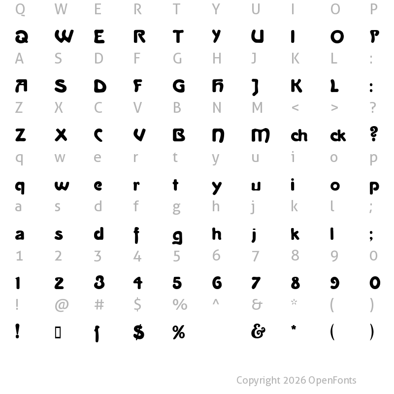 Character Map of La Negrita Regular