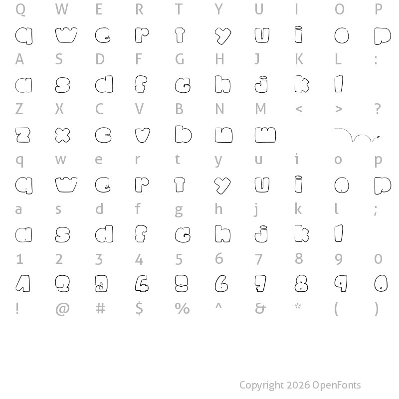 Character Map of La petite puce Regular