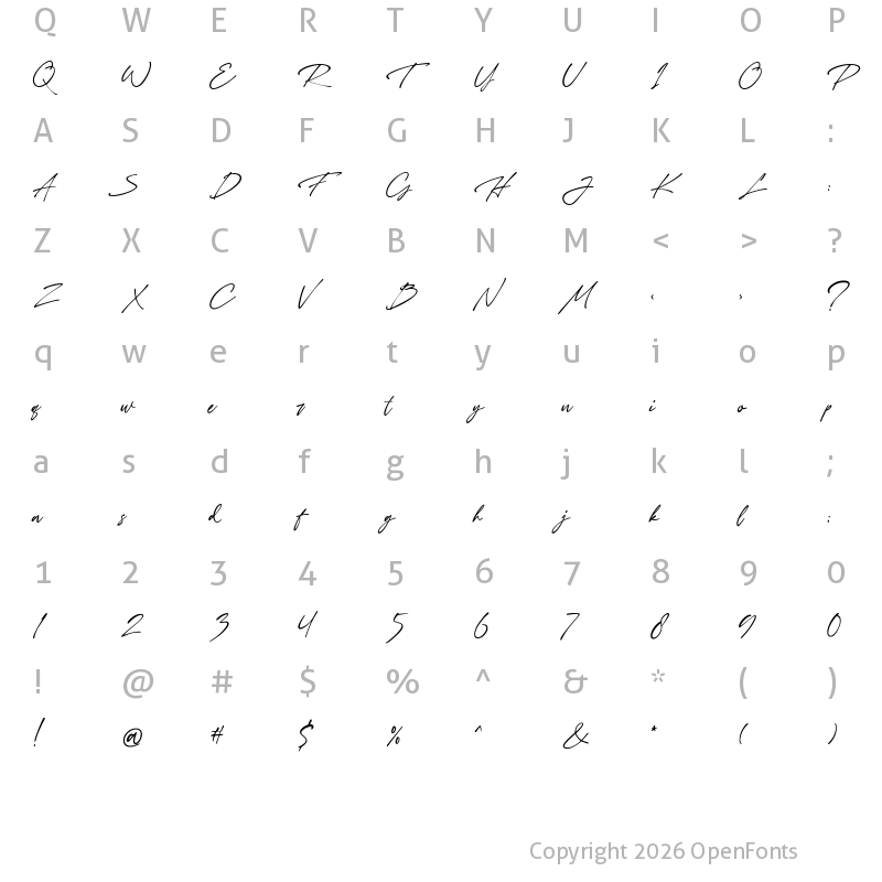 Character Map of La Petite Robe Regular