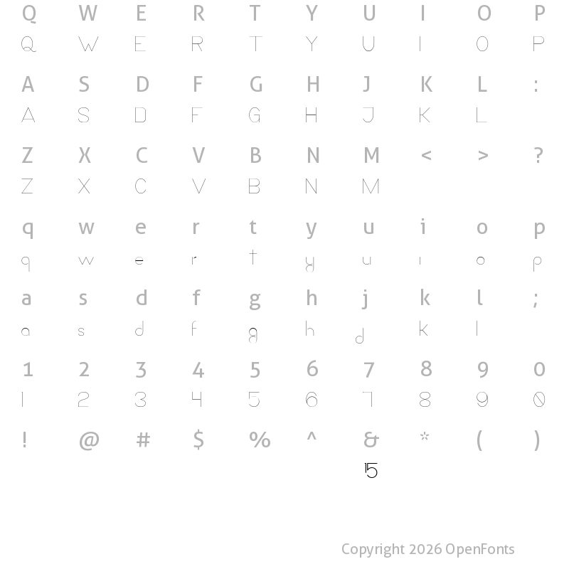 Character Map of La Quince de Mayra Regular