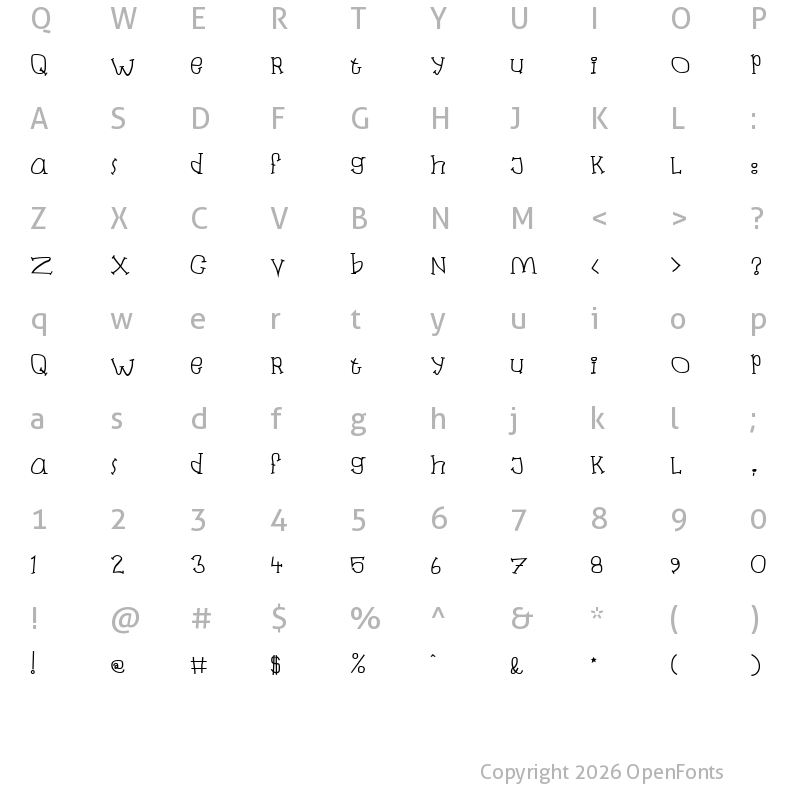 Character Map of Laban Bold
