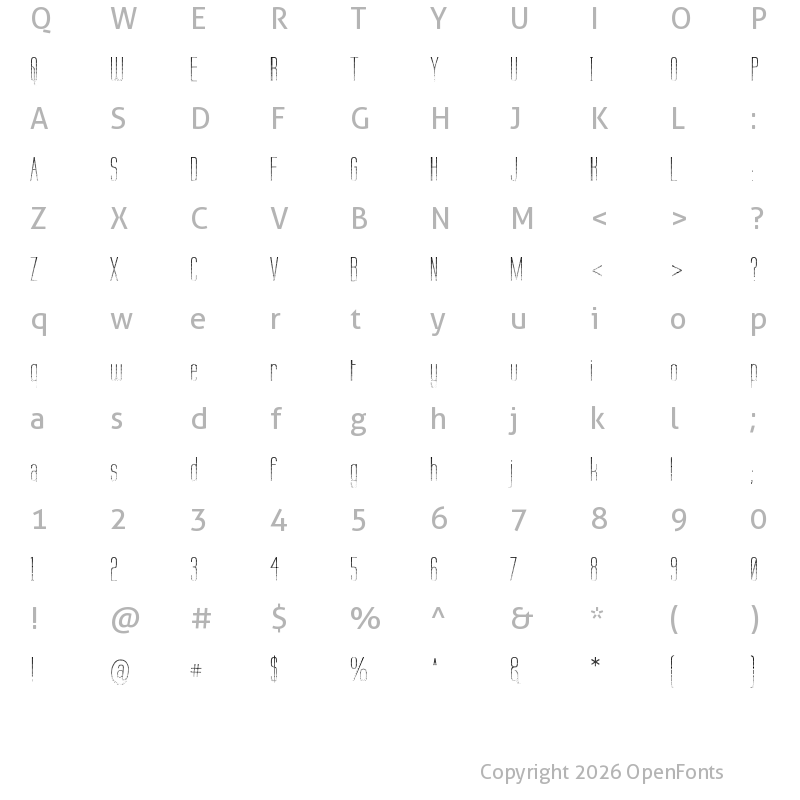 Character Map of Labtop Tartan Regular