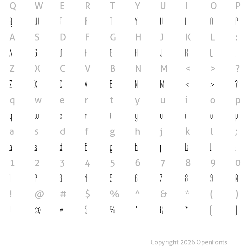Character Map of Labtop Underscore Regular