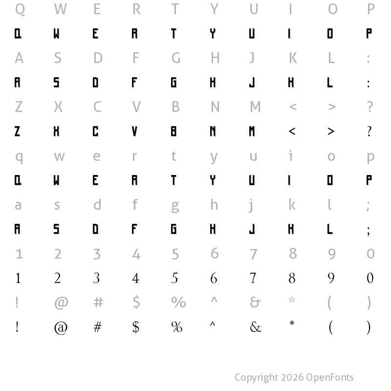 Character Map of Lacona Demo Regular