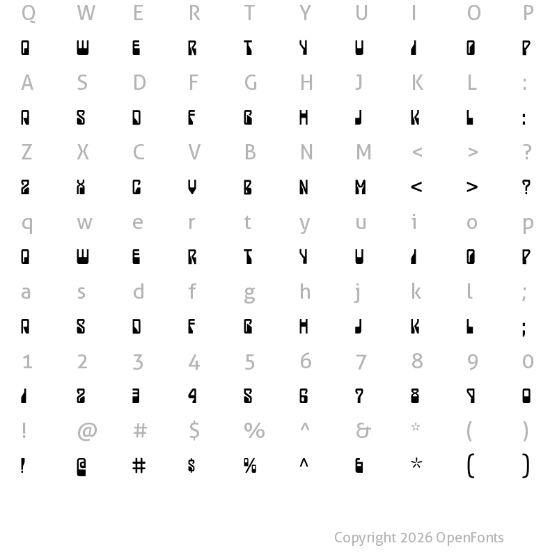 Character Map of Lady Starlight Regular