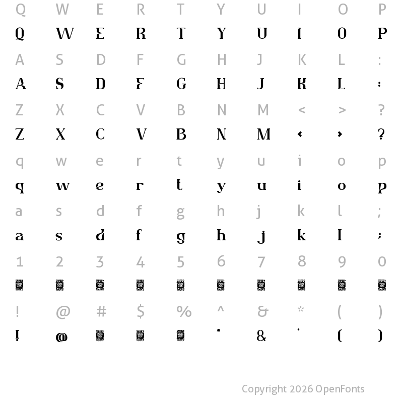 Character Map of Lafonsa Regular