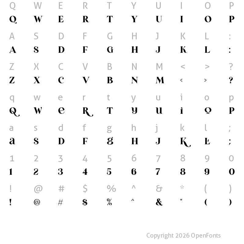 Character Map of Laginchy Bold
