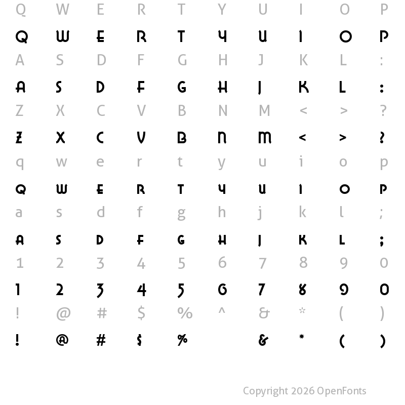 Character Map of Lake Wobegon NF Regular