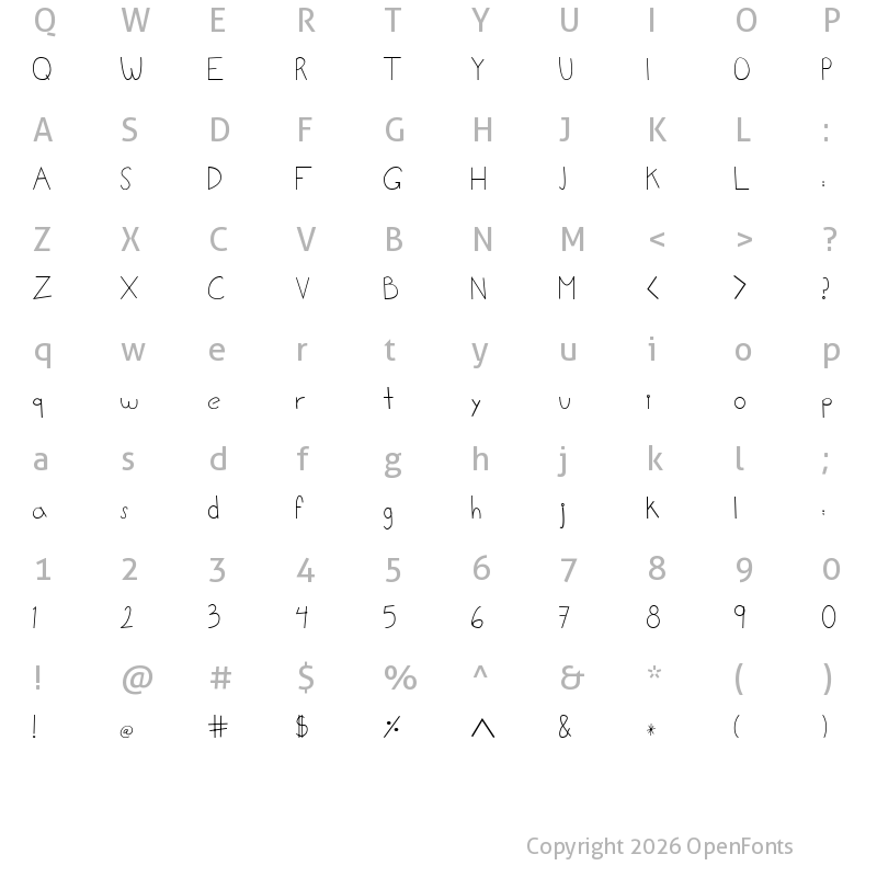 Character Map of lalo Regular