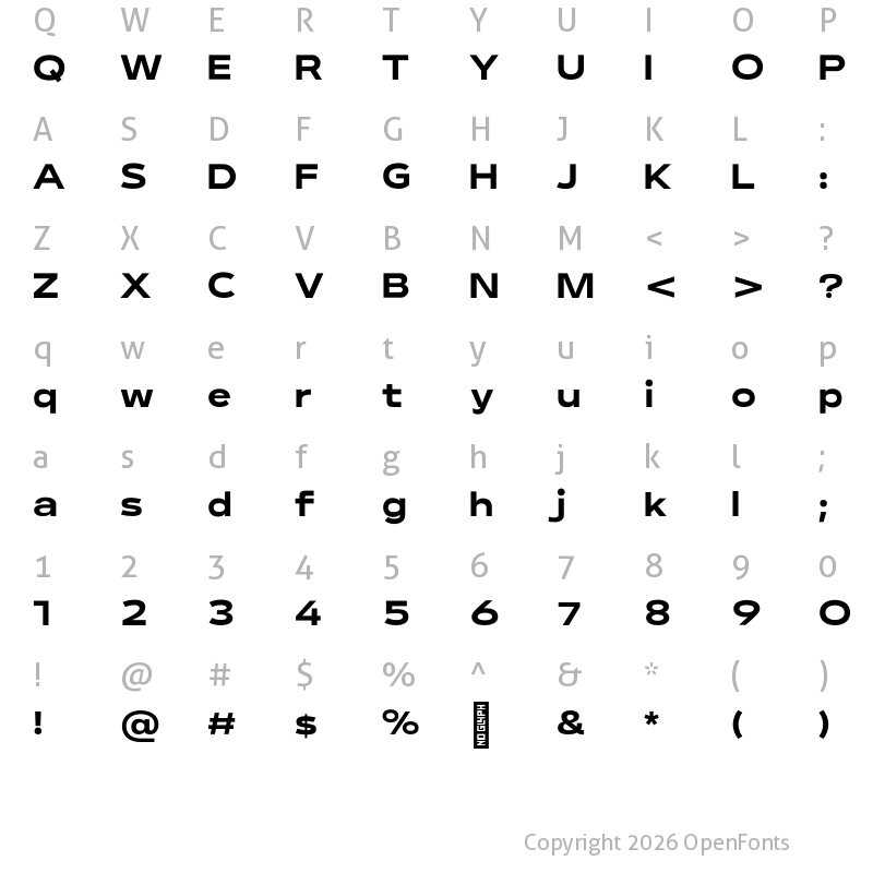 Character Map of Lama Sans Black Expanded