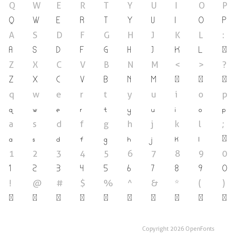 Character Map of Lamborgini Light