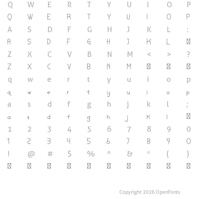 Character Map of Lamborgini Light Dash