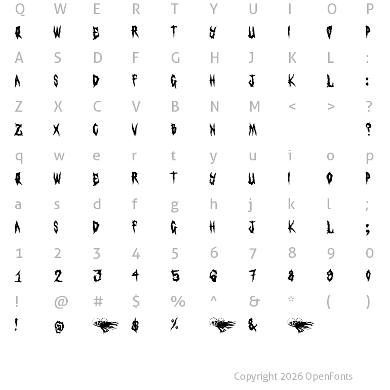 Character Map of LAMEBRAINS Regular