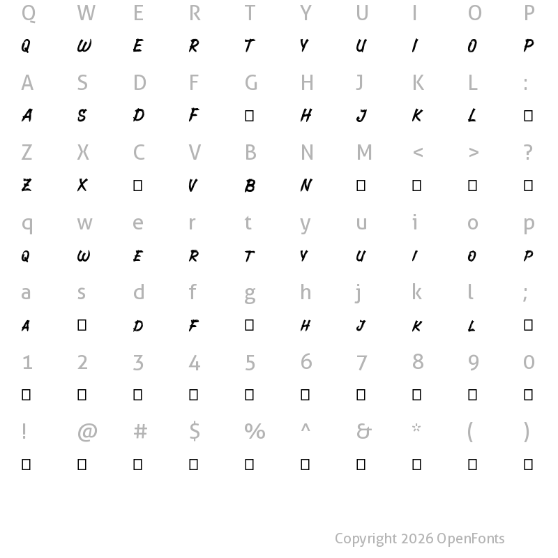 Character Map of Lanecar Headline