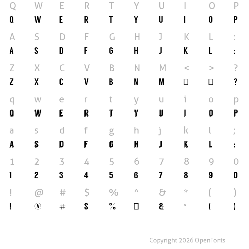 Character Map of Langdon Regular