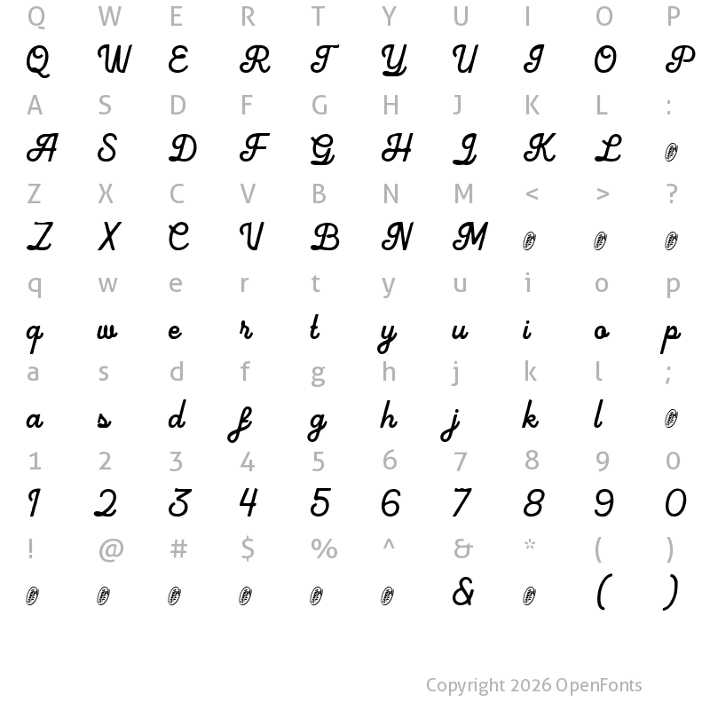 Character Map of Laqula DEMO Regular