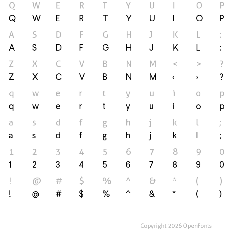 Character Map of Larsseit Regular